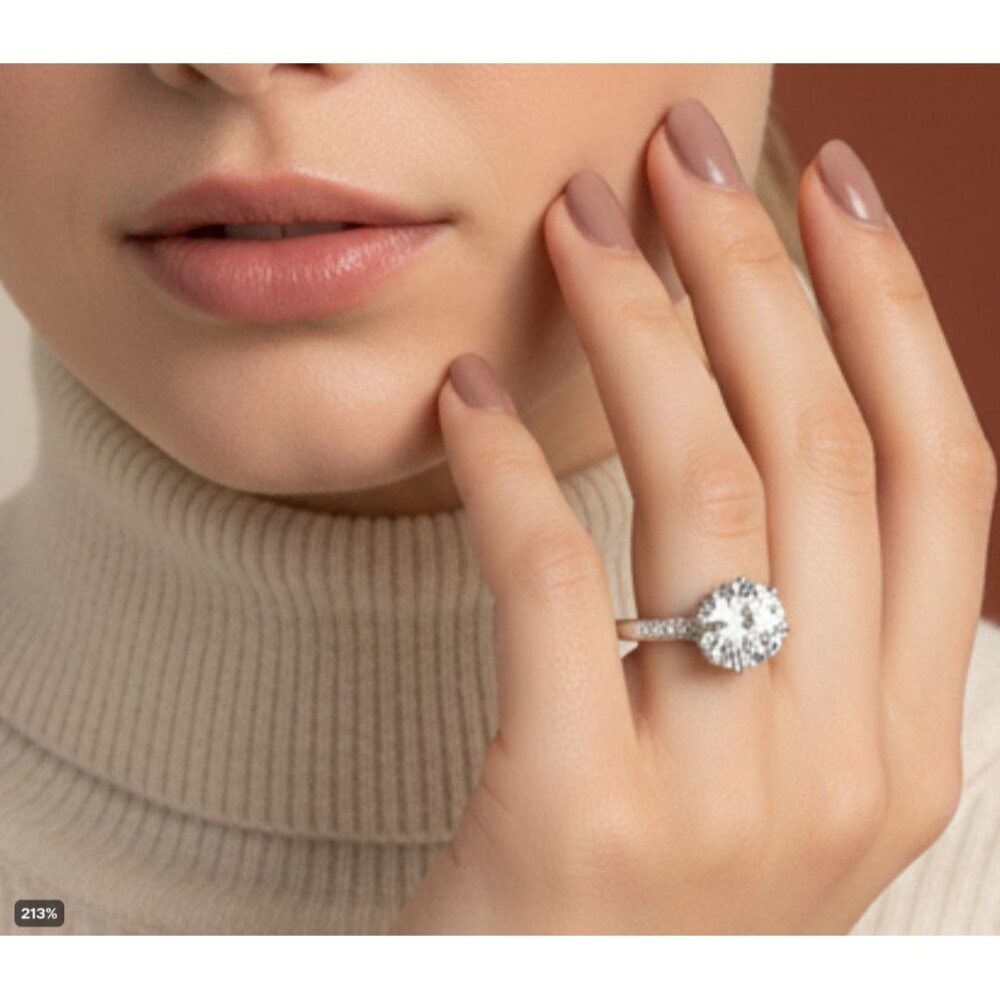 New Vtg Quartz Adjustable Silver Tone Solitaire Band Ring Size 7.75 Signed NV
